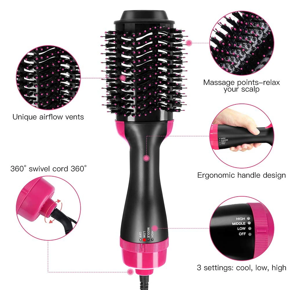 

One-Step Hair Dryer & Volumizer 2 in 1 Electric Hot Air Curling Iron comb Hair Straightener Electric Blow Dryer Hot Air Brush