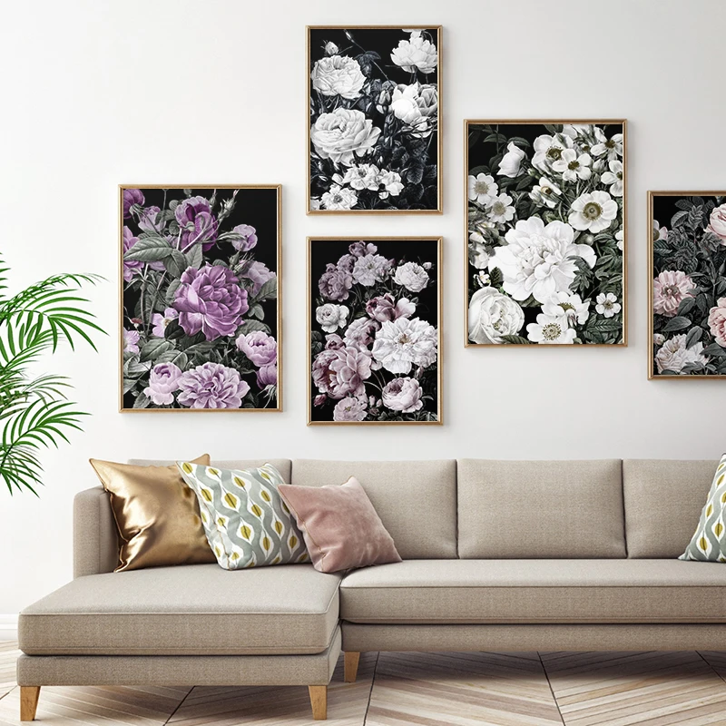 

Nordic Vintage Flower Oil Painting Canvas Botanical Flowers Posters and Prints Floral Wall Art Picture Living Room Home Decor