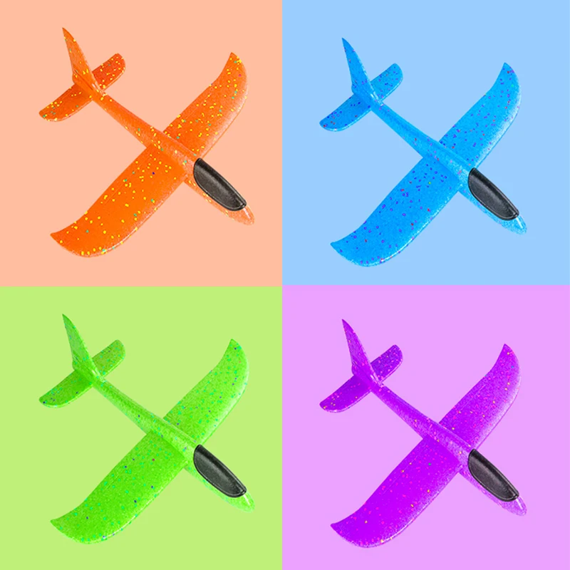 Foam Hand Throwing LED Airplanes toy 48cm Flight Mode Glider Inertia Planes Aircraft For Kids Outdoor Catch Sport | Игрушки и хобби