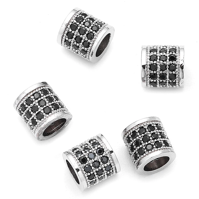 Бусины с большим отверстием многослойные из циркония AAA 8 мм 3 шт./лот | Украшения и