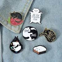 cute meow cat kindergarten enamel pins box kitten hugging cats brooch clothes badge for bag lapel cartoon animal jewelry gifts