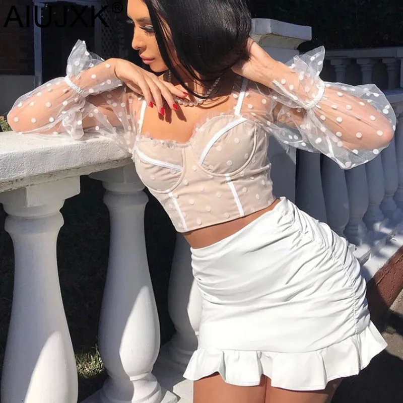 AIUJXK осень 2019 женские леггинсы с принтом Футболка Модные топы в горошек Женские