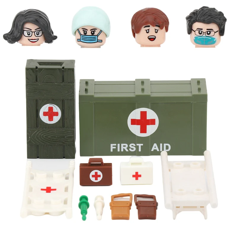 Современные городские медицинские аксессуары брикет медсестра фигурки MOC