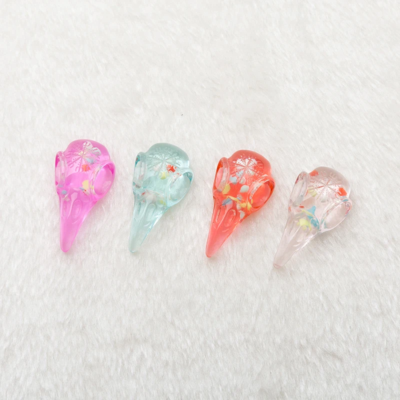 10 шт. череп ворона Подвески с плоской задней стороной из смолы панк Ворон голова