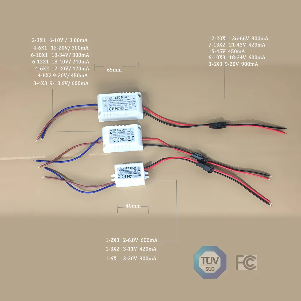 1-2x3 Вт 1-6x1вт 6-10x1вт 6-10X3 CE FCC TUV светодиодный драйвер безопасности без шума