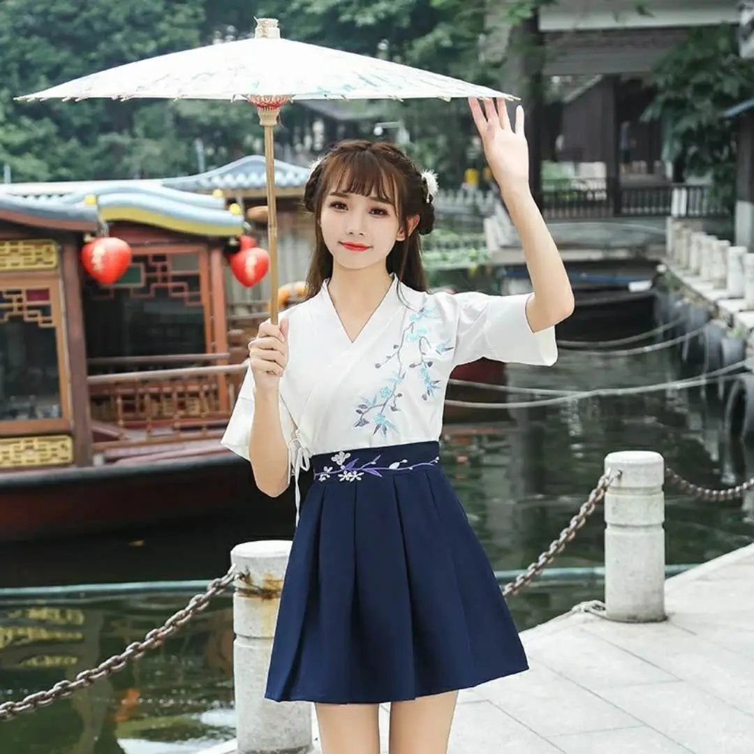 

Hanfu Style Suit Waist Waist Skirt Fresh Elegant Clothing Ancient Style Fairy Costume 's Improved Super Fairy Chinese Women Yy