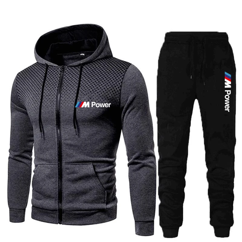 

2021 New Men's Sports Suit Pants Winter Hooded Sweatshirt 2 Piece Set Casual Sweatshirt Sportswear Running Sports Jogging