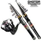 Портативная телескопическая рыболовная удочка, сверхтвердая спиннинговая катушка для Пресноводной и соленой воды 1,82,12,42,73,03,6 м