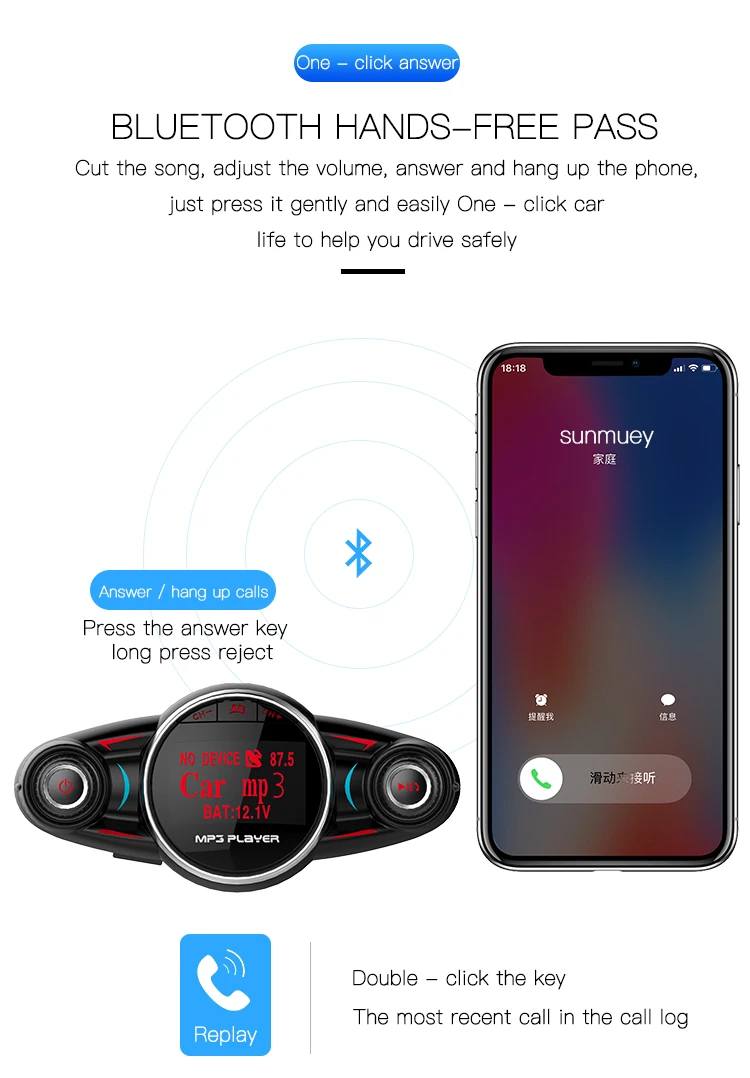 SRUIK, fm-передатчик, Bluetooth, Автомобильный/FM модулятор, 180 Вращение, 1,", ЖК-дисплей, трансметтер, Fm гарнитура, автомобильный комплект, быстрая зарядка