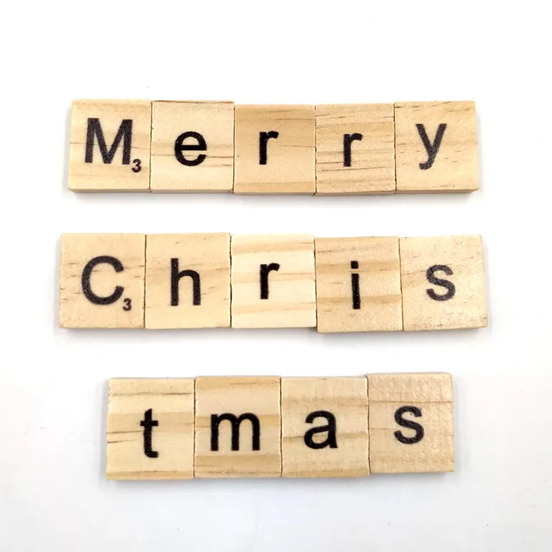 Деревянный скрэббл буквы 100 шт./компл. Алфавит царапины плитки черные и цифры