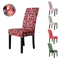 elastic spandex slipcover christmas chair covers banquet santa printed stretch chair cover for dining room seat cover home decor