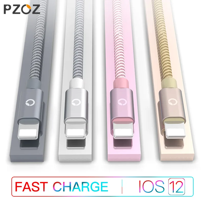PZOZ для iphone зарядное устройство usb кабель 2.4A Быстрая зарядка мобильного телефона Зарядка для ipad iphone кабель X Xr Xs max Plus 8 7 6s 5 SE шнур