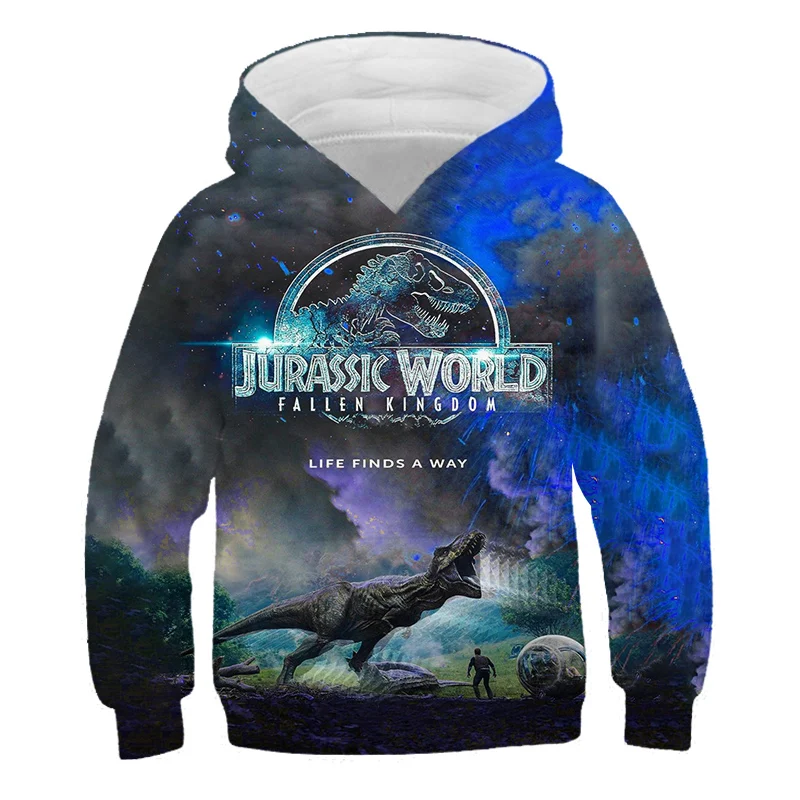 

Cartoon Dinosaur Hoodie 3D Print Harajuku Hoodie Jurassic Park Autumn Streetwear Boys and Girls Casual Hoodie