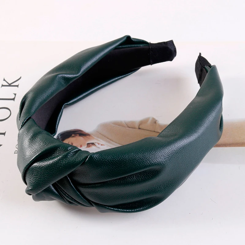 Женская повязка на голову из искусственной кожи