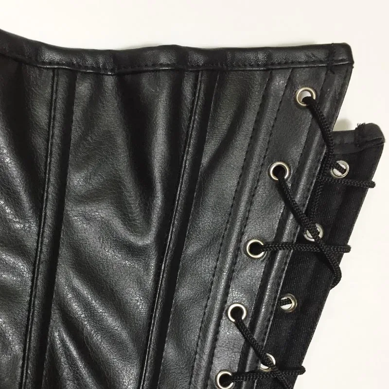 Сексуальный корсет бюстье из искусственной кожи с тремя способами шнуровки