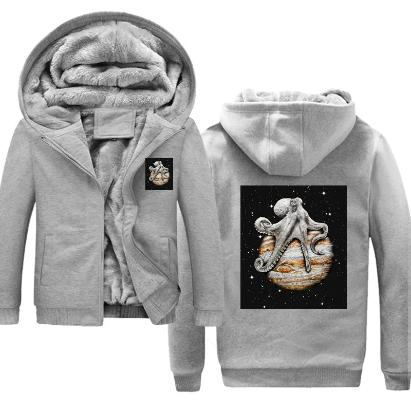 

Winter Thick Hoodies Men Celestial Cephalopod Male Jacket New Fashion Brand Sportswear Hip Hop Hipster Tracksuit Mens Coat