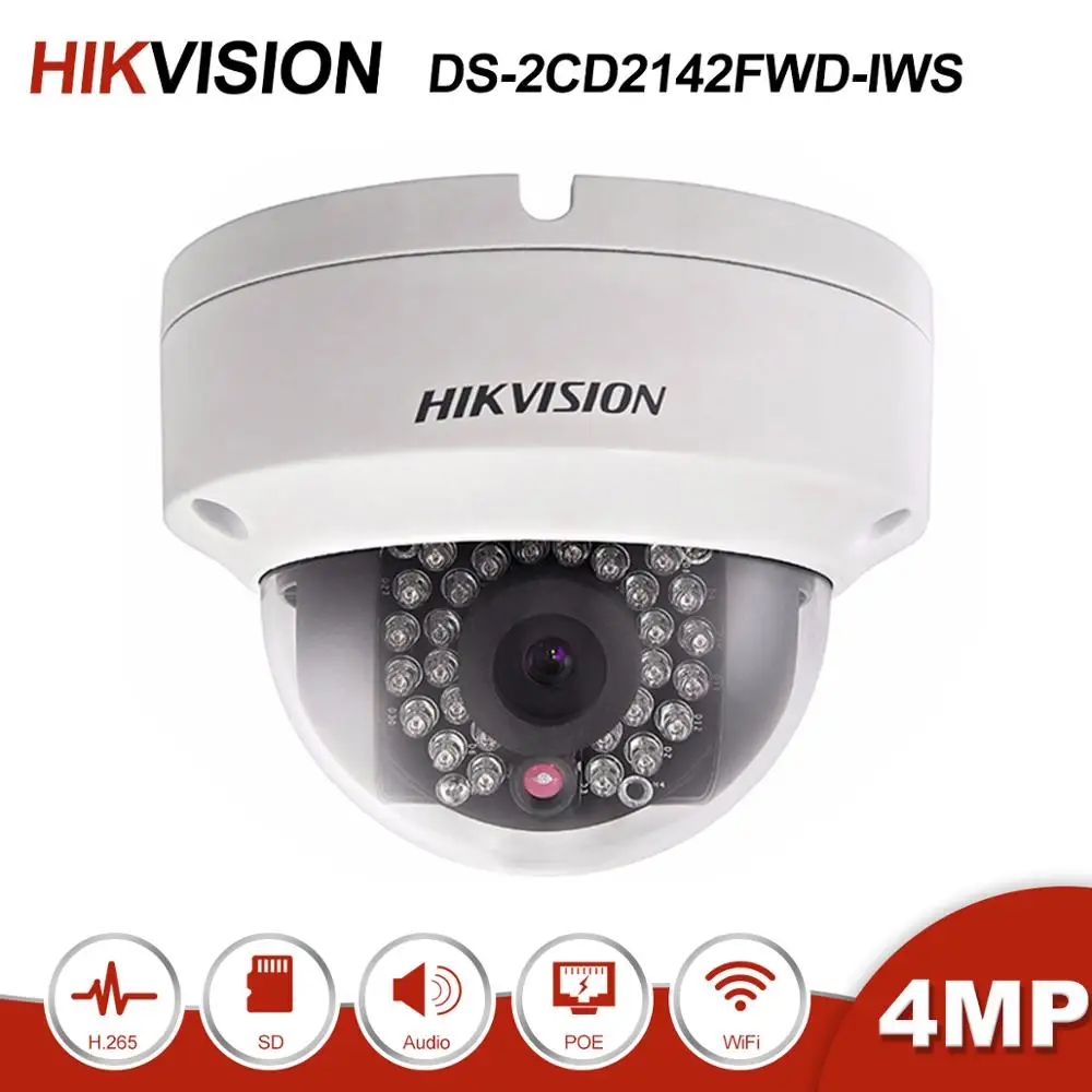 Hikvision Беспроводная ip камера DS 2CD2142FWD IWS 4MP купольная WDR POE для дома/улицы