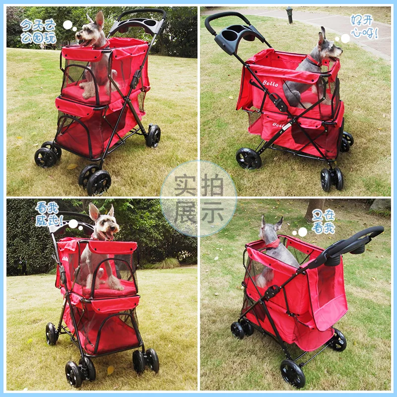 Переносная двухэтажная Складная коляска для собак/кошек 20 кг переноска