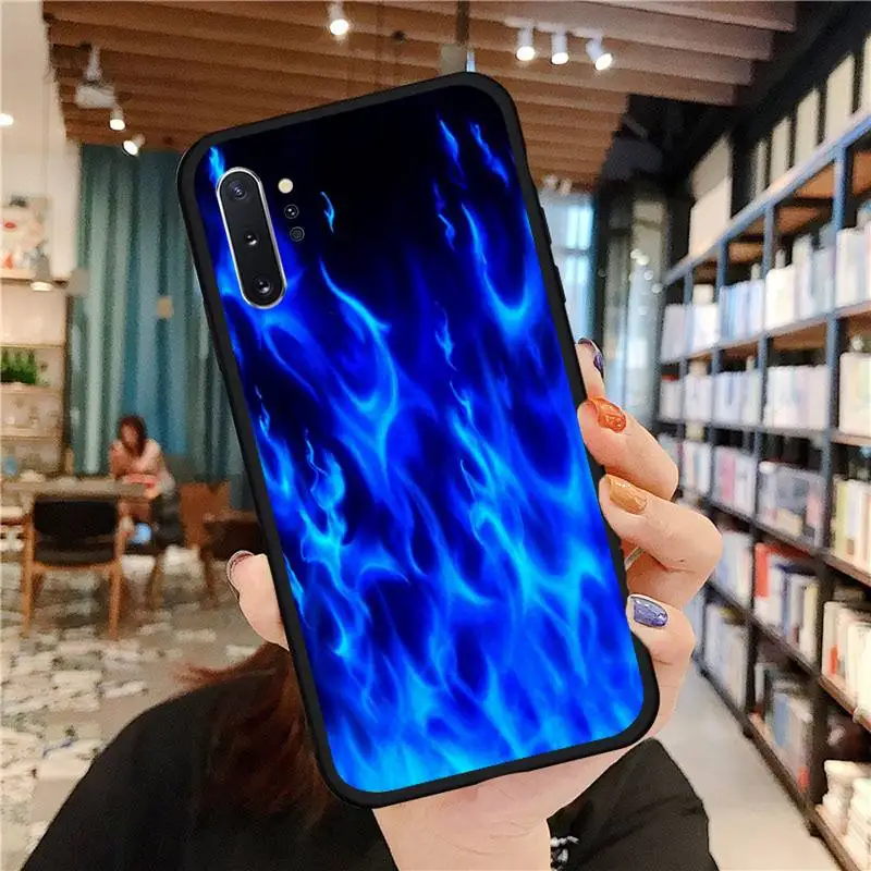 

fire red blue pattern article Phone Case For Samsung galaxy S 7 8 9 10 20 edge A 6 10 20 30 50 51 70 note 10 plus
