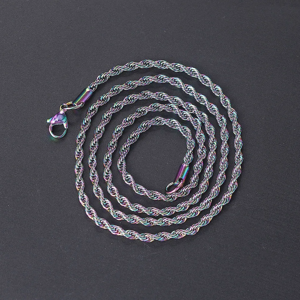 ZHOUYANG плетеная веревочная цепь ожерелье для женщин из нержавеющей стали