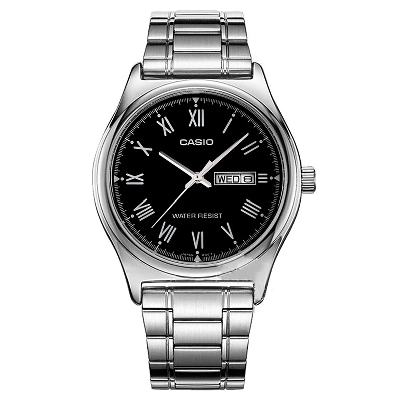 Casio Часы Стальной указатель простой бизнес календарь Мужские часы MTP-1183A-7A - Цвет: MTP-V006D-1B