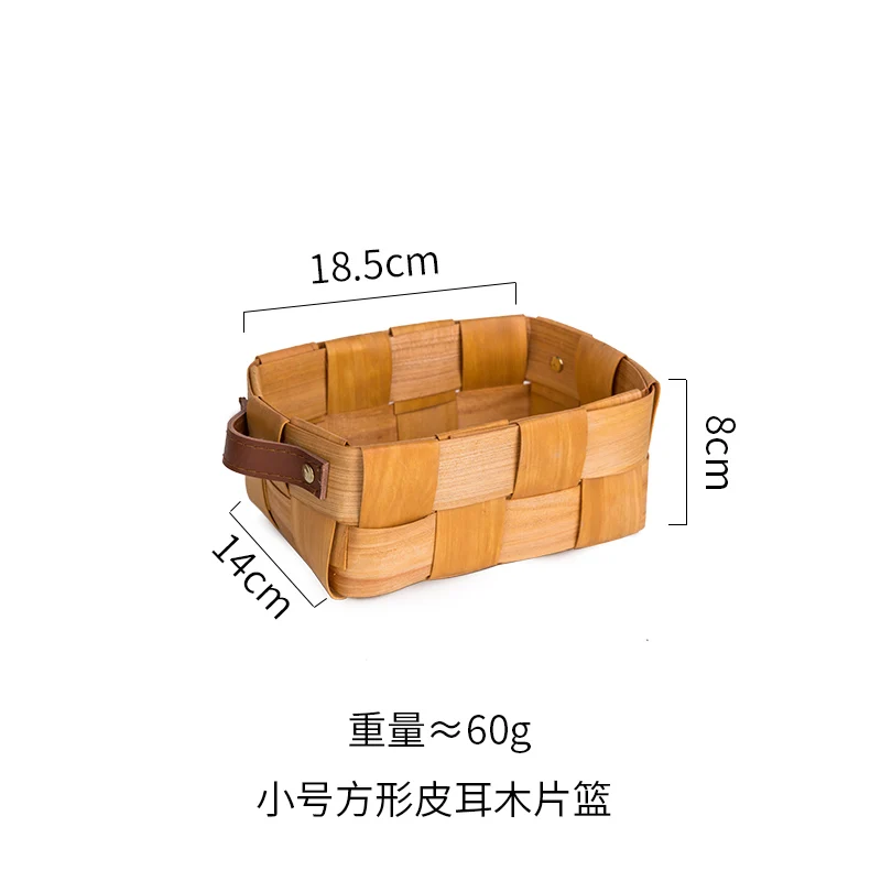 

Handmade Fruit Storage Bags Portable Snack Sundries Portable Bamboo Woven Storage Basket Picnic Rangements Home Products DG50K