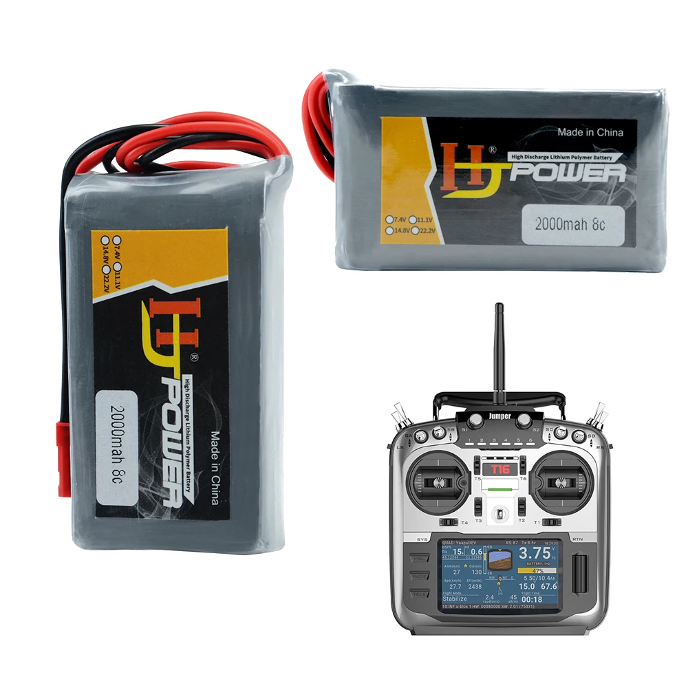 Радиоуправляемая батарея. 7 4 V 2S 2000mAh 15C Lipo батарея для перемычки T16 с открытым