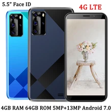 Smartphones 5e Unlocked Android 7.0 5MP+13MP Face ID Global 4G RAM 64G ROM Wifi Mobile Phones 4G LTE Front/Back Camera 5.5 inch
