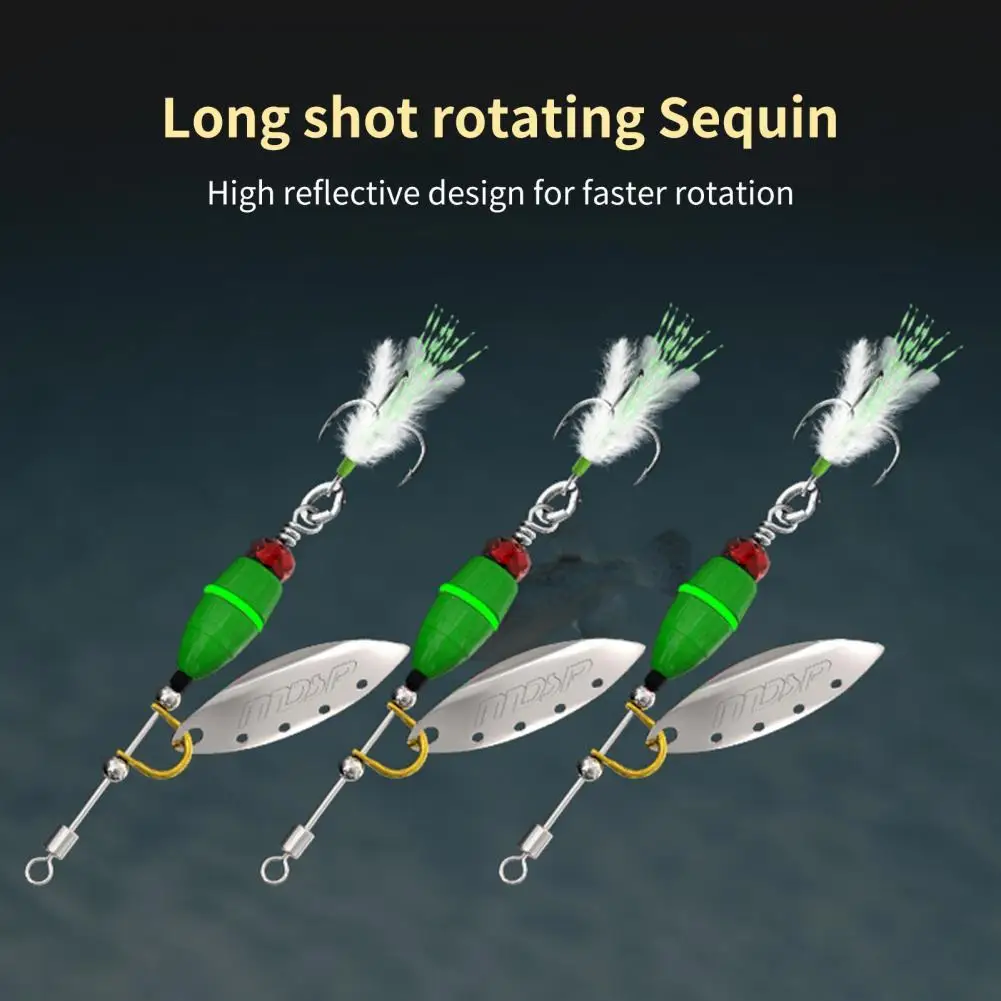 

Fishing Lure Anti-Corrosion 360-Degree Rotating Streamlined Treble Hook Hard Spinnerbait for Bass Trout Salmon