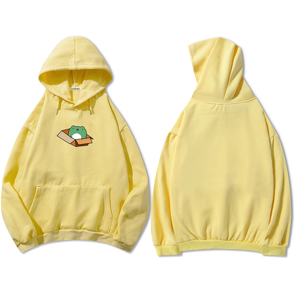 Vintage Harajuku Frog Pullover Sweatshirt Oversize Korean Style Sweatshirt Women Sweetshirt Long Sleeve Loose Fit Winter Hoodies