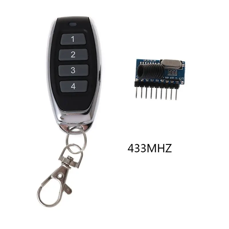 AK-B19 4 Button Keys Wireless Remote Control 315/433 MHZ Learning Code Controller with LED Light Module Receiver | Электроника