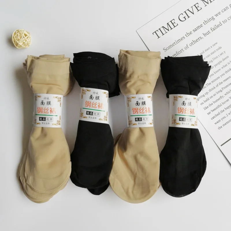 

Fashion 20pcs/10pairs/lot 2022 Quality Women Casual Crystal Silk Stockings Female Short Summer Sexy Transparent Elastic Socks
