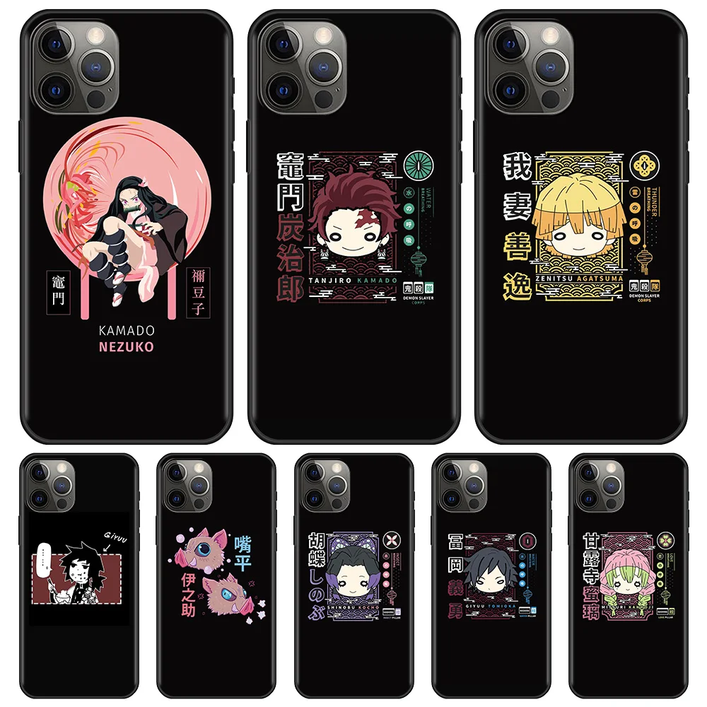 

Demon Slayer Silicone Cafor Apple iphone 13 11 7 XR 12 Pro Max X 6 6S 8 Plus 11Pro 12 Mini XS 5 5S Soft Back Cover