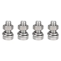 uxcell m10 x 25mm hex head screws bolts nuts flat lock washers kits 4 sets