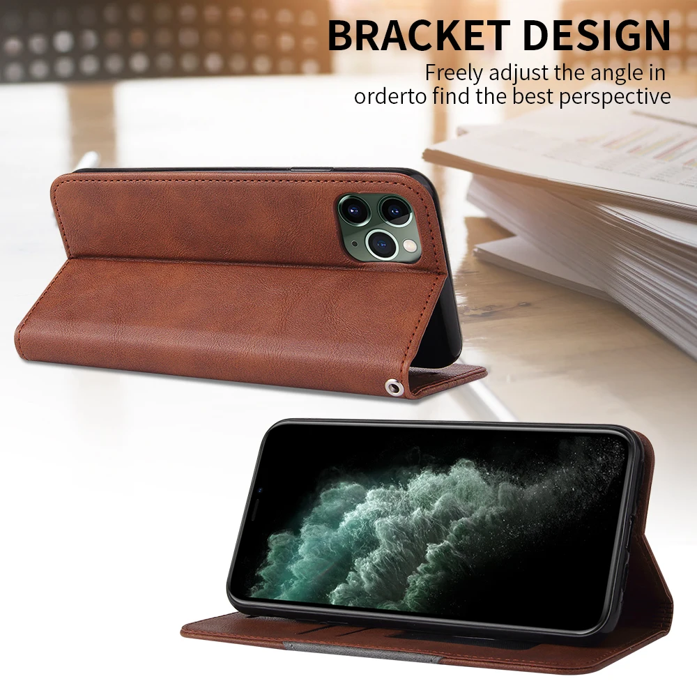 Магнитный кожаный чехол-книжка с бумажником и подставкой для Xiaomi 10 9T CC9E 9 Redmi 6 7 7A 8