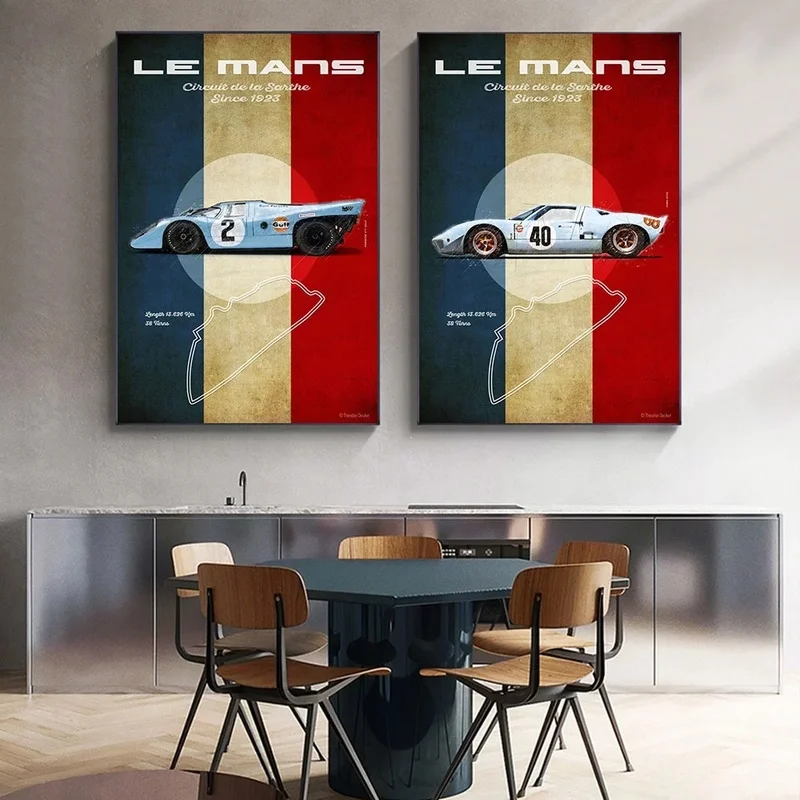 

Le Mans Carrera Panamericana Nurburg Ring Poster On Canvas Print Nordic Wall Art Picture For Living Room Home Decoration