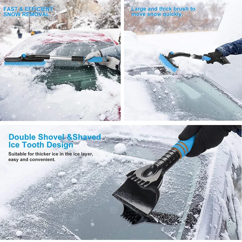 3 шт. автомобильный скребок для льда снежной погоды щетка лопаты со съемной
