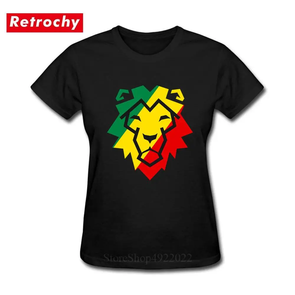 Женские футболки с изображением Льва Иуды раста регги корней Ямаки короля флага