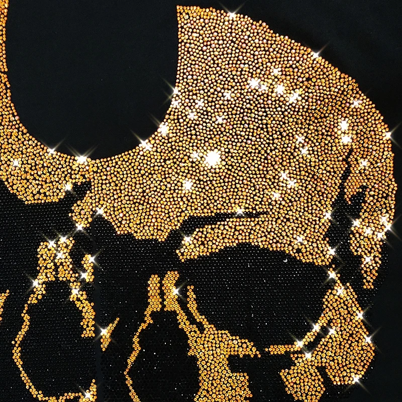 

Rhinestone Personality Autumn Loose Design Skull Pullover Winter Heavy Craft Warmth Fashion Oversized Men's Sweater