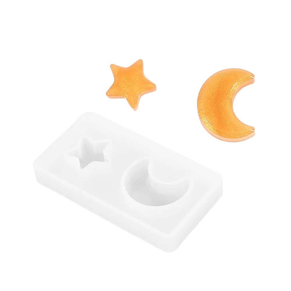 Silicone Mold for DIY Resin Decorative Craft Moon Star Heart Epoxy UV Resin Molds for Pendants Jewelry Making Tools