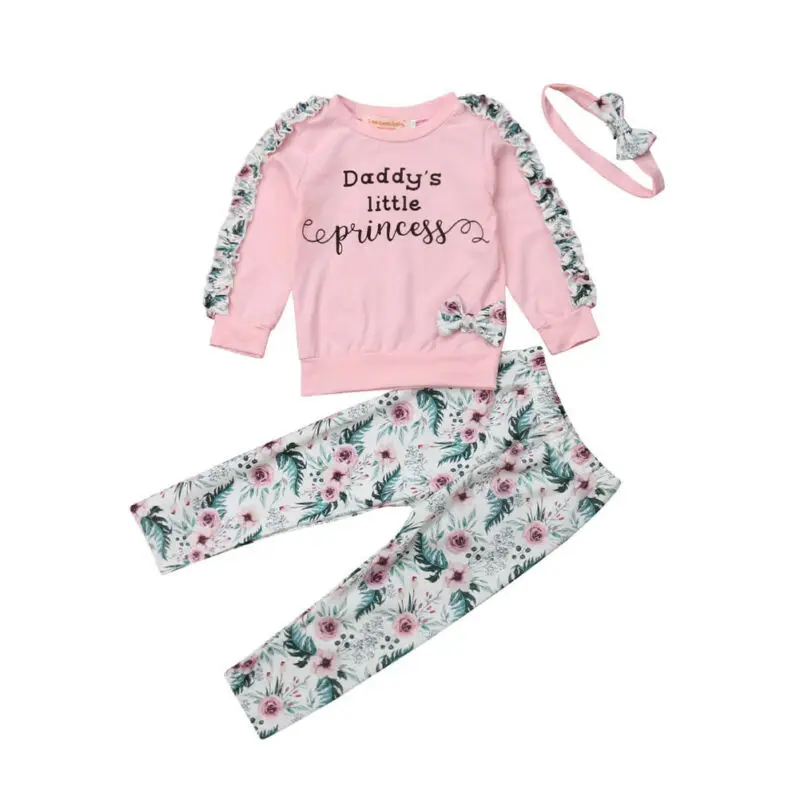 2020 Spring Fall 3Pcs Newborn Toddler Baby Boy Girl Clothes Sets Tops+Pants Headband Set Outfits Wholesale Dropshipping | Детская одежда