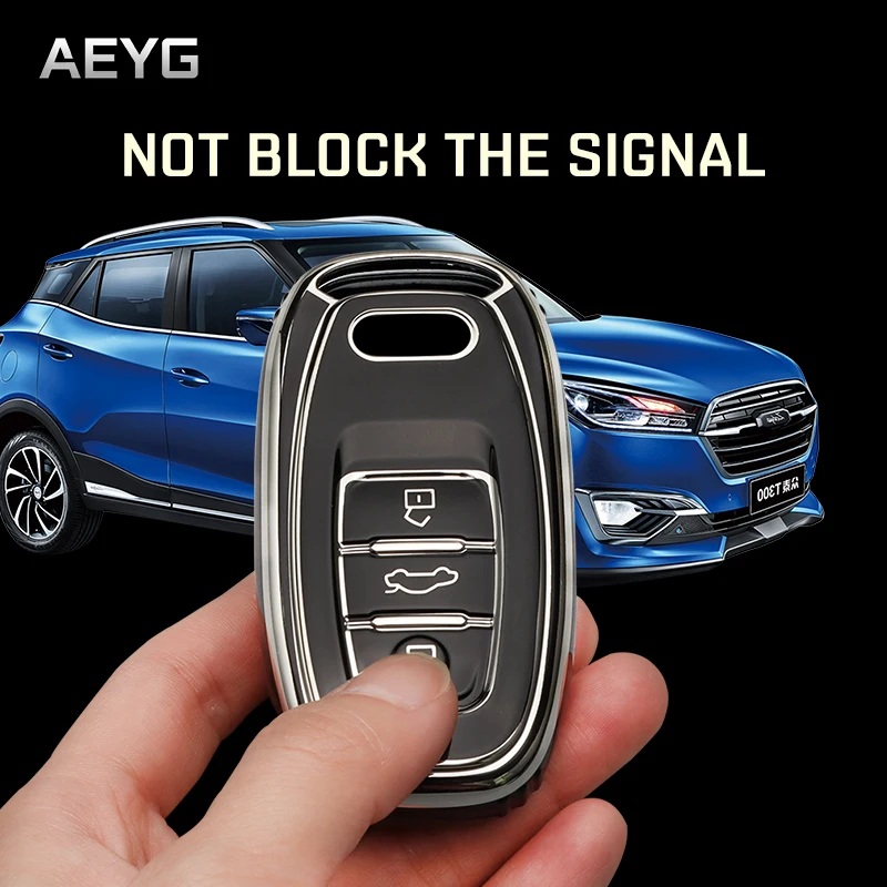 Модный ТПУ чехол для автомобильного ключа с полным покрытием Audi A1 A3 A4 A5 A6 A7 A8 Q3 Q5 Q7