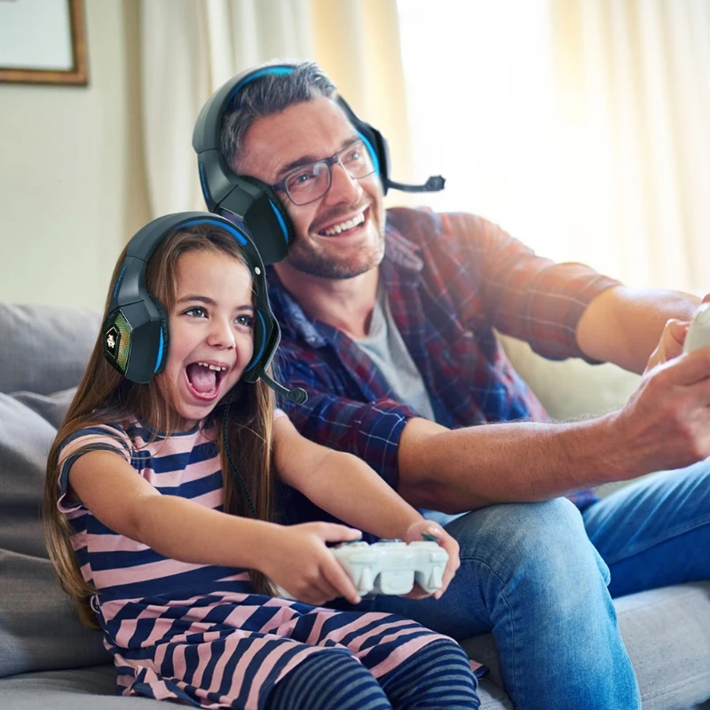 Breathable Gaming Headset Earmuffs with Cool Light Soft Head Cushion Premium Omnidirectional Microphone for Men Women | Электроника