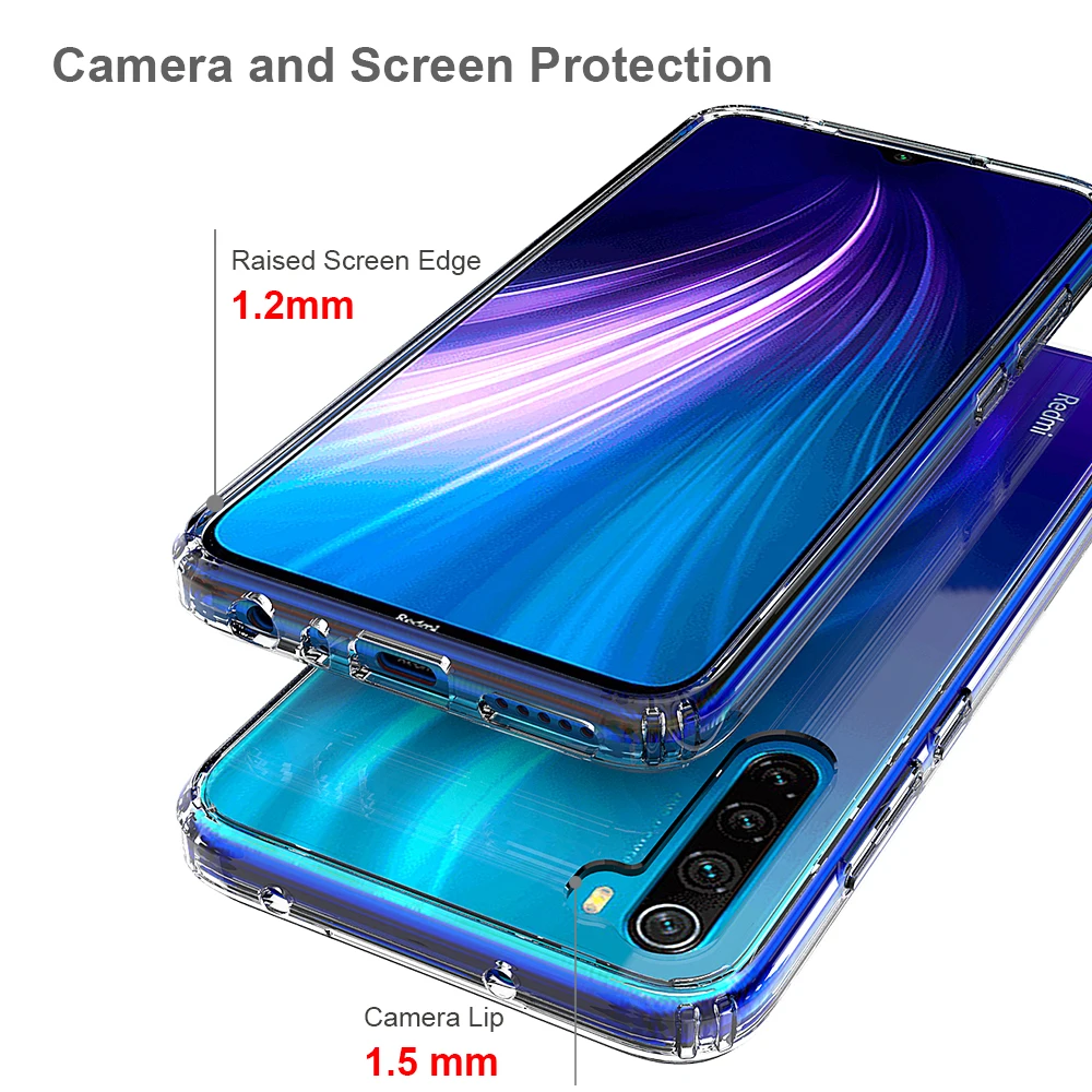 Мягкий Силиконовый ТПУ/ПК чехол для Xiaomi Redmi Note 8 Pro чехлы оболочка ударопрочный