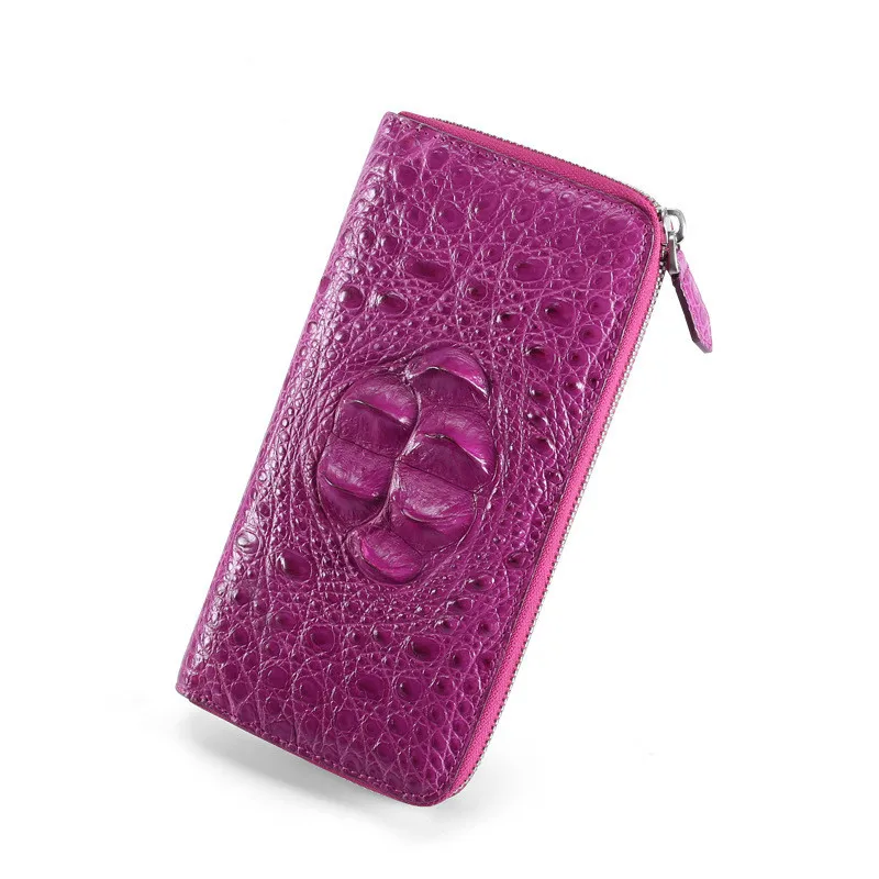 

crocodile new women's ladies purse skin skull hand genuine leather men long fashion bag for wallets porte monnaie femme