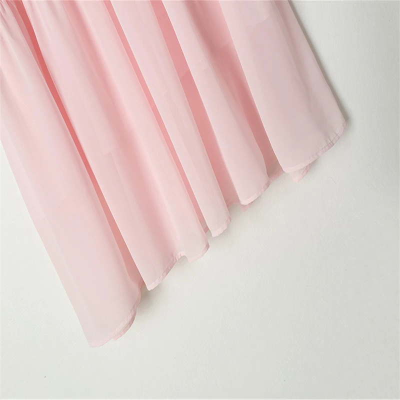 

4sizes XL pink Seo Yea Ji same lace-neck loose Dress for women same spring autumn temperament woman dresses