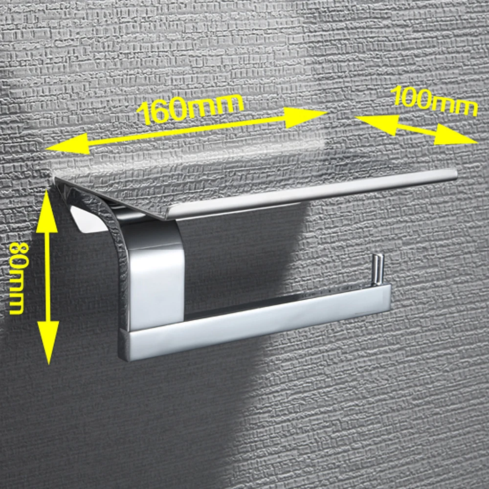 taicute classic toilet paper holder with shelf stainless steel tissue paper roll hanger wall mount wc bathroom accessories free global shipping