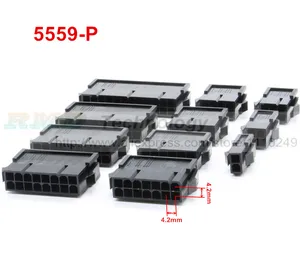 10 шт.лот черный 5559-P 5559 4,2 мм автомобильный разъем жгута проводов 2 - 12 контактов для ПКкомпьютера ATX видеокарты