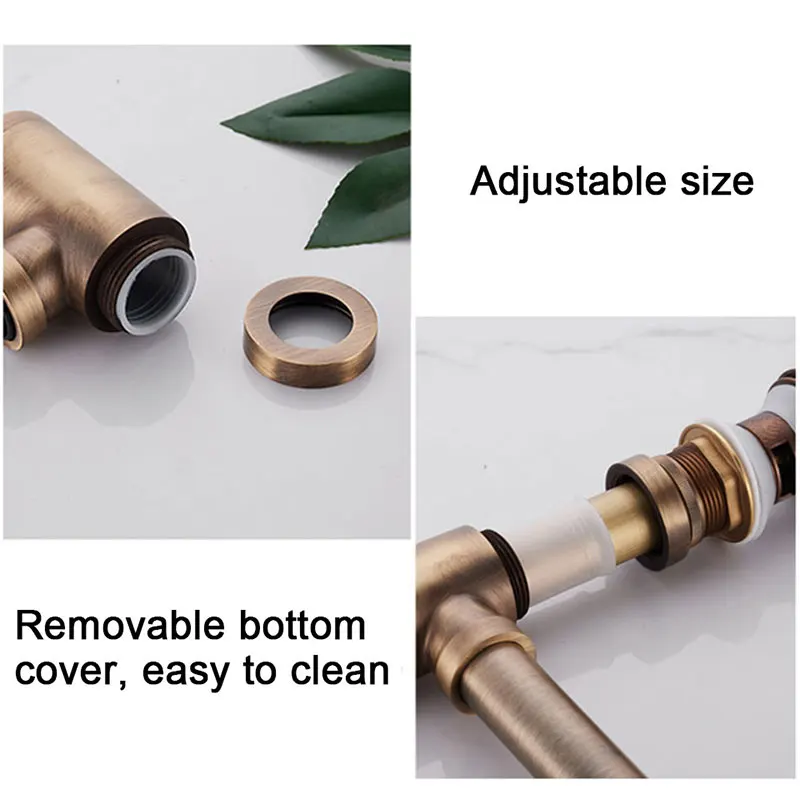 Трубка для отходов DOOKOLE ванной комнаты регулируемая высота с выдвижной стопором -