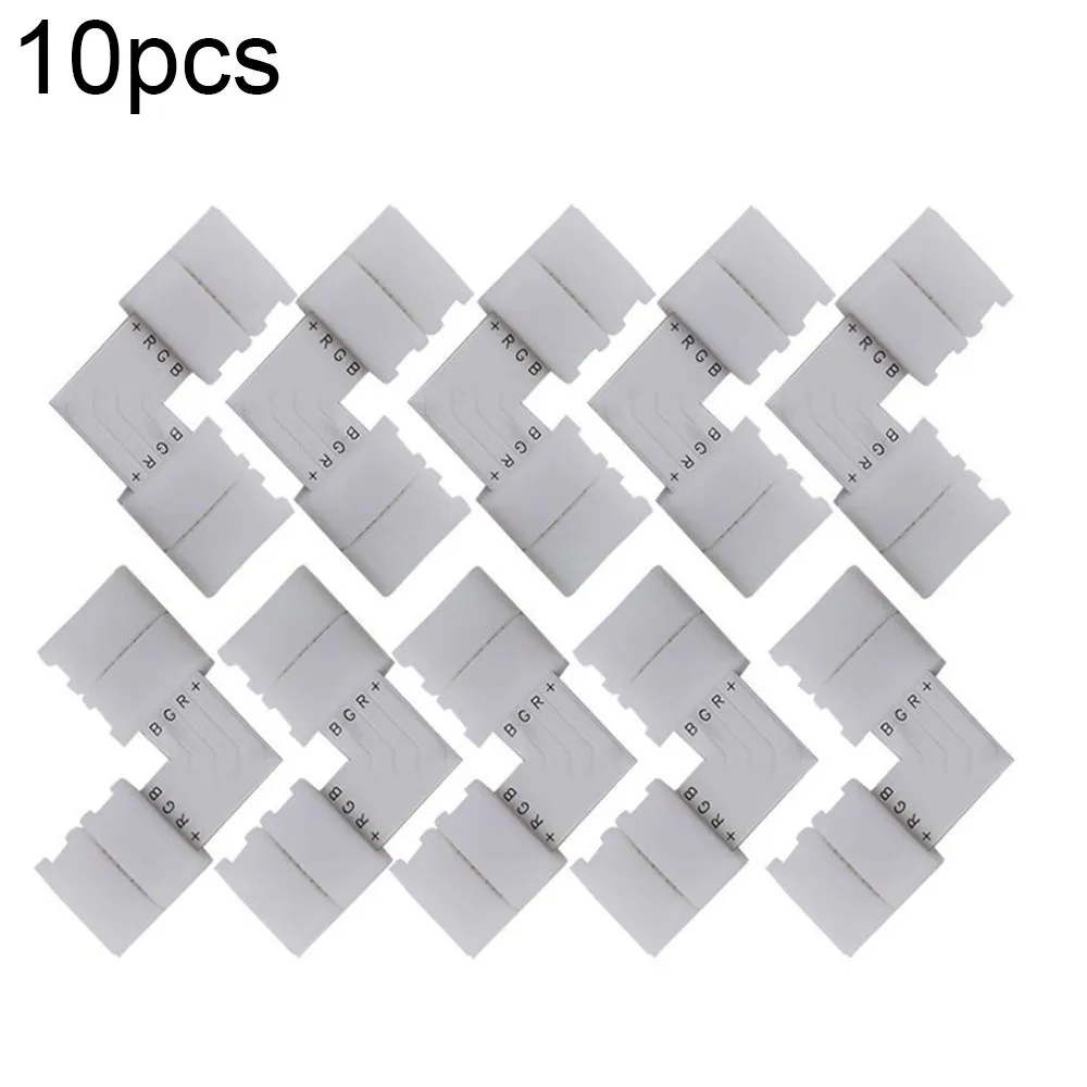 

10x 4 pin L Shape LED Connector for Connecting Corner Right Angle 90-Degree Corner 10 mm 5050 Strip Light RGB Colorful Lamp